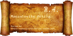 Maszalovits Attila névjegykártya