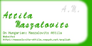 attila maszalovits business card